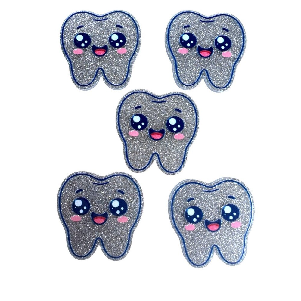 10 pc glitter dental assistant hygienist dentist  acrylic flat back charm for ba